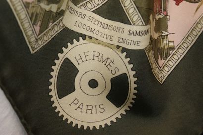null HERMES Carré en soie «Les Merveilles de la Vapeur » par de Ledoux. 89 x 89 cm...