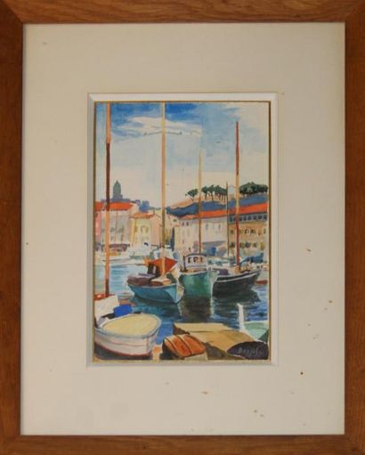 null Pierre BERJOLE (1897-1990)
Port de Méditérannée
Aquarelle
25 x 18 cm