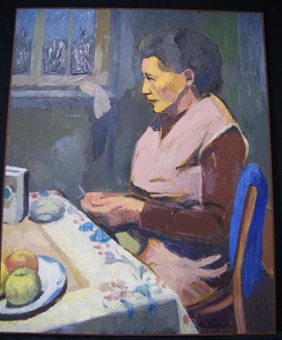 null Georges JOUBIN (1888-1983)
Scène d'intérieur
Huile sur panneau
82 x 65 cm