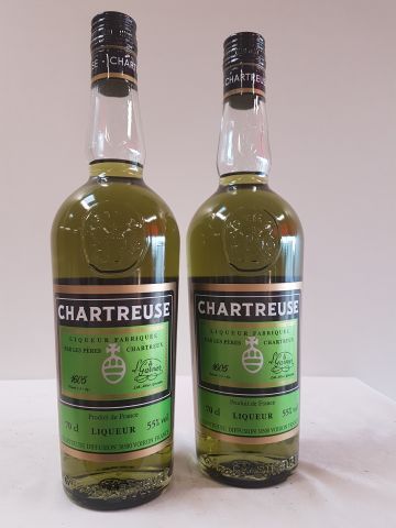 null 2 bouteilles de Chartreuse Verte, Les Pères Chartreux 70 cl.