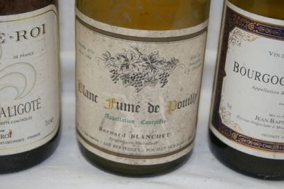 null Lot de 4 bouteilles de vins blanc : Bourgogne aligoté 2002, Côtes d'Auvergne,...