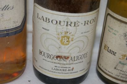 null Lot de 4 bouteilles de vins blanc : Bourgogne aligoté 2002, Côtes d'Auvergne,...