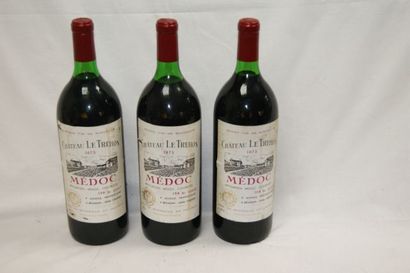 null 3 Magnums de Medoc Chateau le Trehon , 1975. Es et Lb