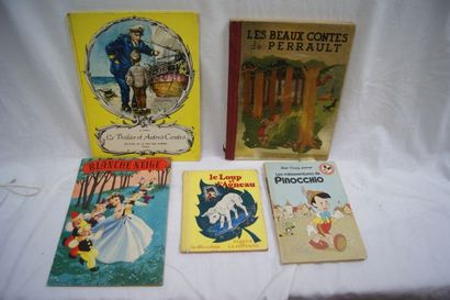 null Lot de 5 livres pour enfants : Pinocchio, Le Loup et l'Agneau, Blanche-Neige,...