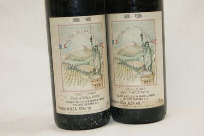 null 2 bouteilles de vin californien, cuvée du Centenaire des Etats-Unis d'Amérique,...