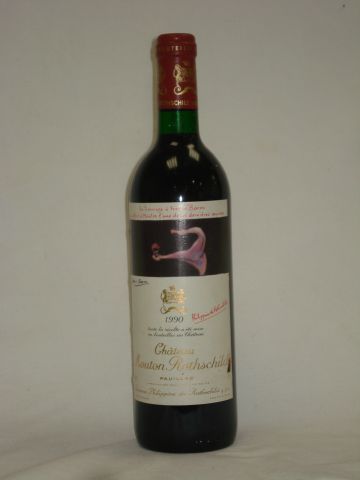 null 1 bouteille de Pauillac, Mouton Rothschild, 1990 (etls, LB)