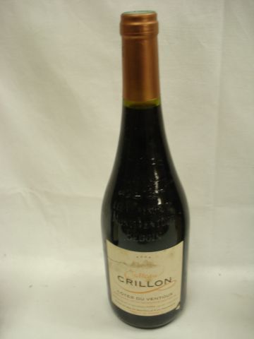 null Lot de 6 bouteilles de vin rouge : 1 Côte du Ventoux Vielles Vignes 2003, 2...