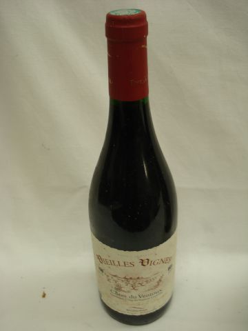 null Lot de 6 bouteilles de vin rouge : 1 Côte du Ventoux Vielles Vignes 2003, 2...