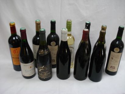 null Lot de 12 bouteilles de vins diverses : 1 Côteaux du Languedoc 2003, 1 Côteaux...