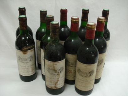 null 11 bouteilles de Château Le Tertre de Leyle (Côtes de Bourg) : 3 de 1986 (es,...