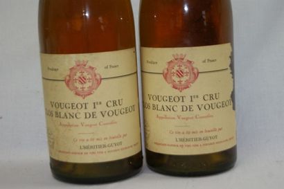 null 2 bouteilles de Vougeot 1er Cru Clos blanc , Domaine L'héritier Guyot, 1983.Ea...