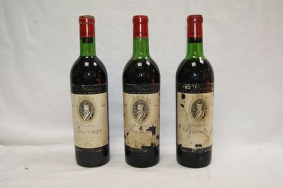 null 3 bouteilles de Saint Emilion, Baronat, 1970. (eta, LB et B)