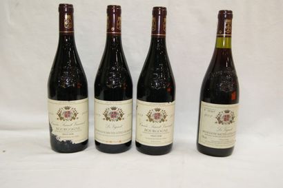 null Lot de 4 bouteilles de Bourgogne : 2 de Pinot Noir, 2009, cuvée Saint Vincent...