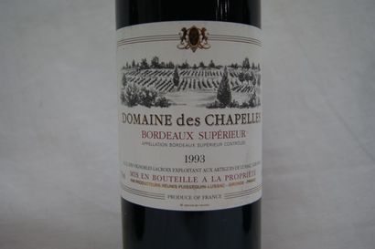 null 3 bouteilles de Bordeaux Domaine des Chapelles, 1993 .