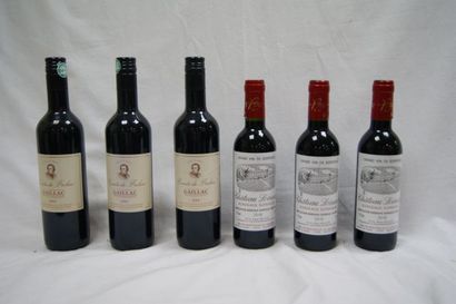 null Lot de 6 Bouteilles de vin rouge de 37, 5 Cl et 50 Cl comprenant : 3 bouteilles...