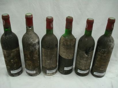 null 6 bouteilles de haut Medoc Chateau Le Bourdieu , 1976 . Nb et esa ( voir ma...