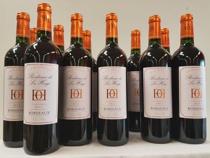 null 12 	bouteilles de Bordeaux Rouge, La Haye, issu de la culture bio, Domaine Yoann...