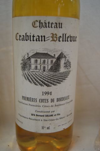 null 4 Bouteilles de Premières Côtes de Bordeaux, Château Crabitan- Bellevue , 1994....