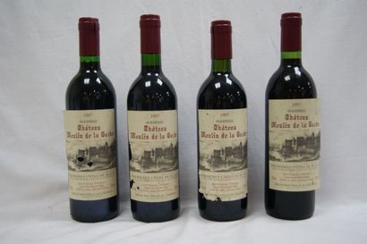 null 4 bouteilles de Bordeaux Chateau Moulin De la Bache , 1997. Ea