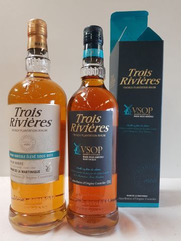 null Lot de 2 bouteilles : 1 Coffret d'1 Rhum Ambré VSOP Les Trois Rivières Réserve...