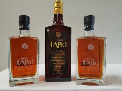 null Lot de 3 bouteilles : 2 Carafes de Rhum Tabù Premium de la République Dominicaine...