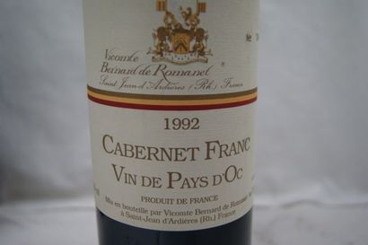null 3 bouteilles de Cabernet Franc, Vicomte Bernard de Romanet, 1992