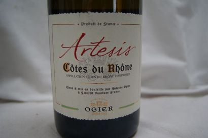 null 6 bouteilles de Côtes du Rhône, Artésis, Ogier, 2015.