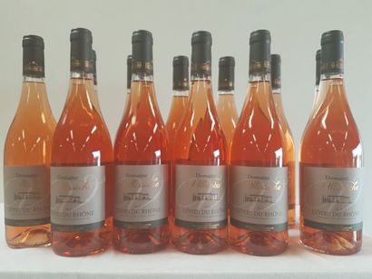 null 12 bouteilles de Domaine de Villesèche, Côtes du Rhône Rosé, La Compagnie Rhodanienne,...