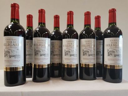 null 8 bouteilles de Château Tour de Bellegarde, Bordeaux Supérieur, Elevage fûts...