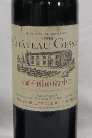 null 3 bouteilles de Saint Emilion Grand Cru, Château Gessan, 1998 (etla)