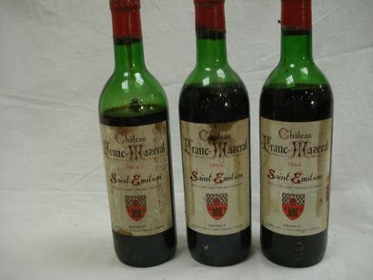 null 3 bouteilles de Château Franc Mazerat, Saint Emilion, 1964. (très bas)