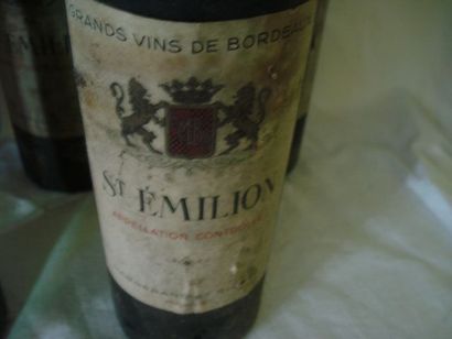 null 7 bouteilles de Saint Emilion, Margerand et Blonde. Circa 1950 (?). (esa, niveaux...