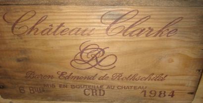 null 6 bouteilles de Château Clarke, Baron Edmond de Rothschild, 1984. CBO.