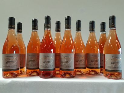 null 11 bouteilles de Côtes du Rhône Rosé Sec, Domaine de Villesèche, Compagnie Rhodanienne,...