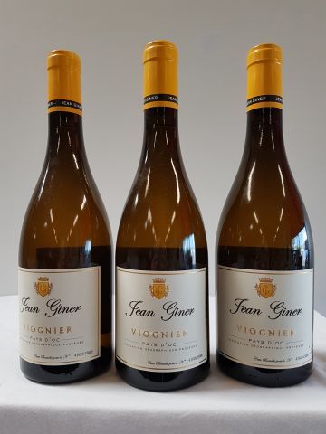 null 3 bouteilles de Blanc Viognier, Jean Giner, Vin d'Or, bouteilles numérotées...