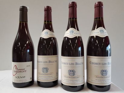 null lot de 4 bouteilles : 3 Chorey Les Beaune, Domaine Deschamps Carnet, 2010 et...