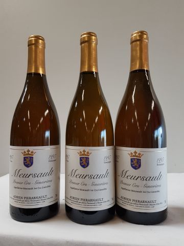 null 3 bouteilles de Meursault Blanc 1er Cru, Genevrières, Adrien Pierarnault, 1...