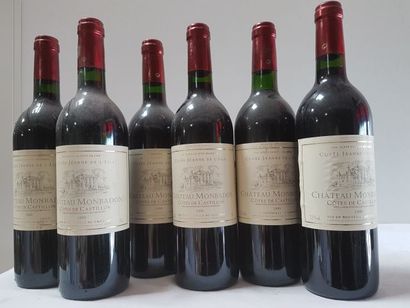 null 6 bouteilles de Château Monbadon, Côtes de Castillon, Cuvée Jeanne de l'Isle,...