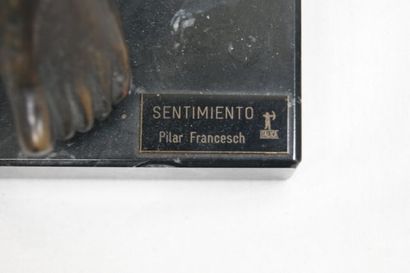 null Pilar FRANCESCH "Sentimiento" Bronze à patine noire, figurant un nu féminin...