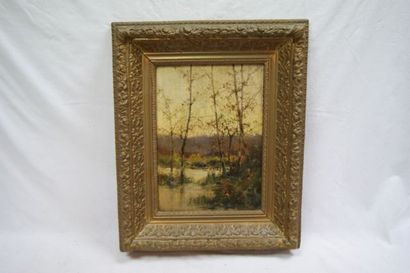 null Eugène GALLIEN-LALOUE - 1854-1941 "Paysage" huile sur panneau. Signée. 33 x...