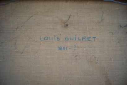 null Ecole française du XIXe siècle, "Louis Guilmet et sa femme Marianne" Paire d'huiles...