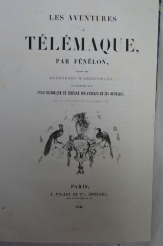 null FENELON "Les Aventures de Télémaque" Paris, Mallet, 1840.