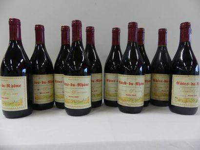 null 12 bouteilles de Côtes du Rhône, Antoine de Carnet, 2003 (en l'état)