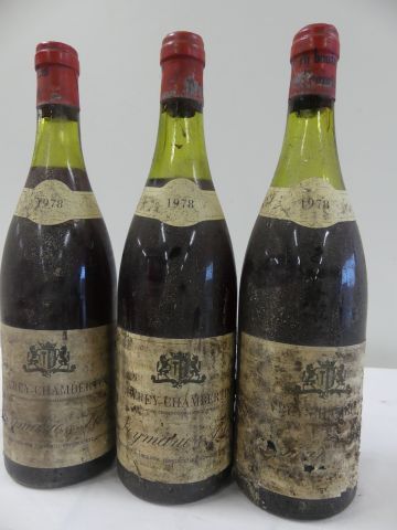 null 3 bouteilles de Gevrey Chambertin, Leymarie et fils, 1978 ( 1 niveau Basse Epaule...