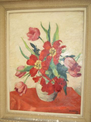null Charles KVAPIL (1884-1957) "Bouquet de fleurs" Huile sur toile. SBD, datée 1938....