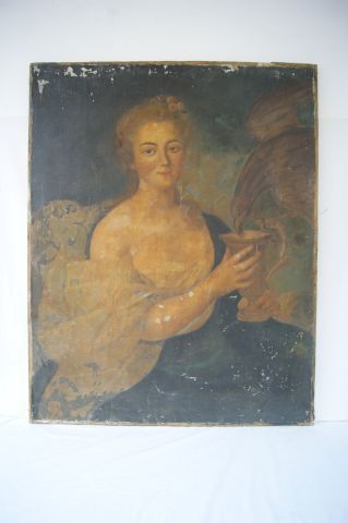 null Ecole française du XVIIIe siècle "Portrait de jeune femme" Huile sur toile....