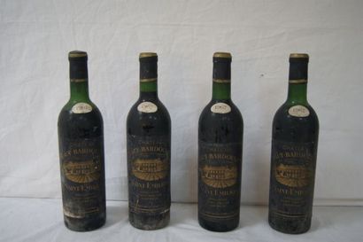 null 4 bouteilles de Saint-Emilion, Château Haut-Bardoullet, 1967 (esa,B)