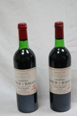 null 2 bouteilles de Pauillac, Château Lynch Bages, 1975 (LB)