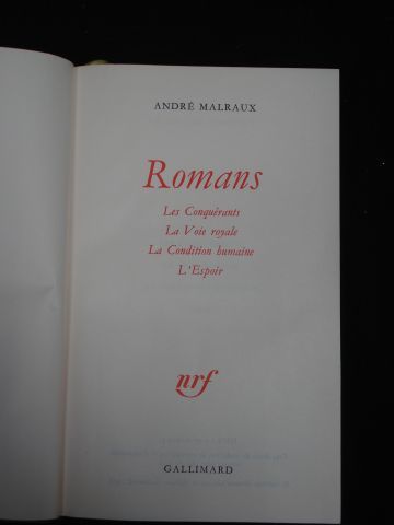 null LA PLEIADE, Malraux "Romans" 1976