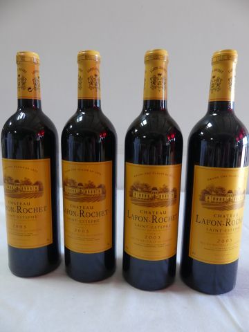 null 4 bouteilles de Château Lafon Rochet St Estèphe Grand Cru Classé 2003